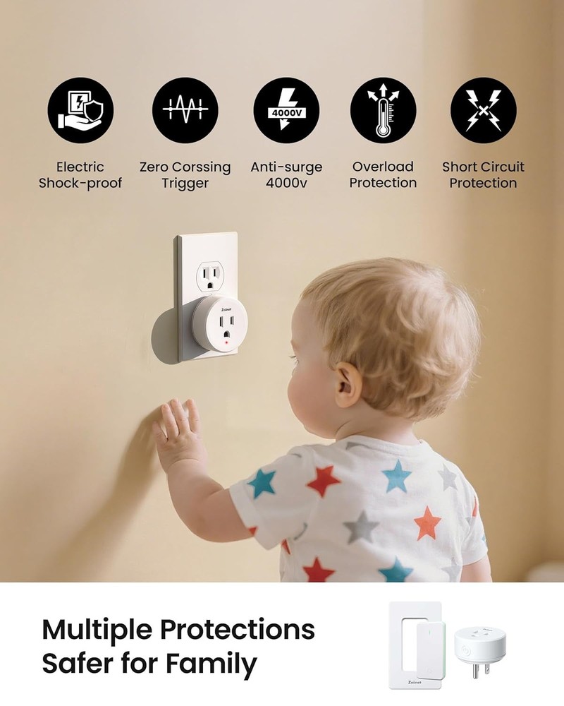 2 Pack Remote Control Outlet Plug Switch, 15A, Programmable for Appliances