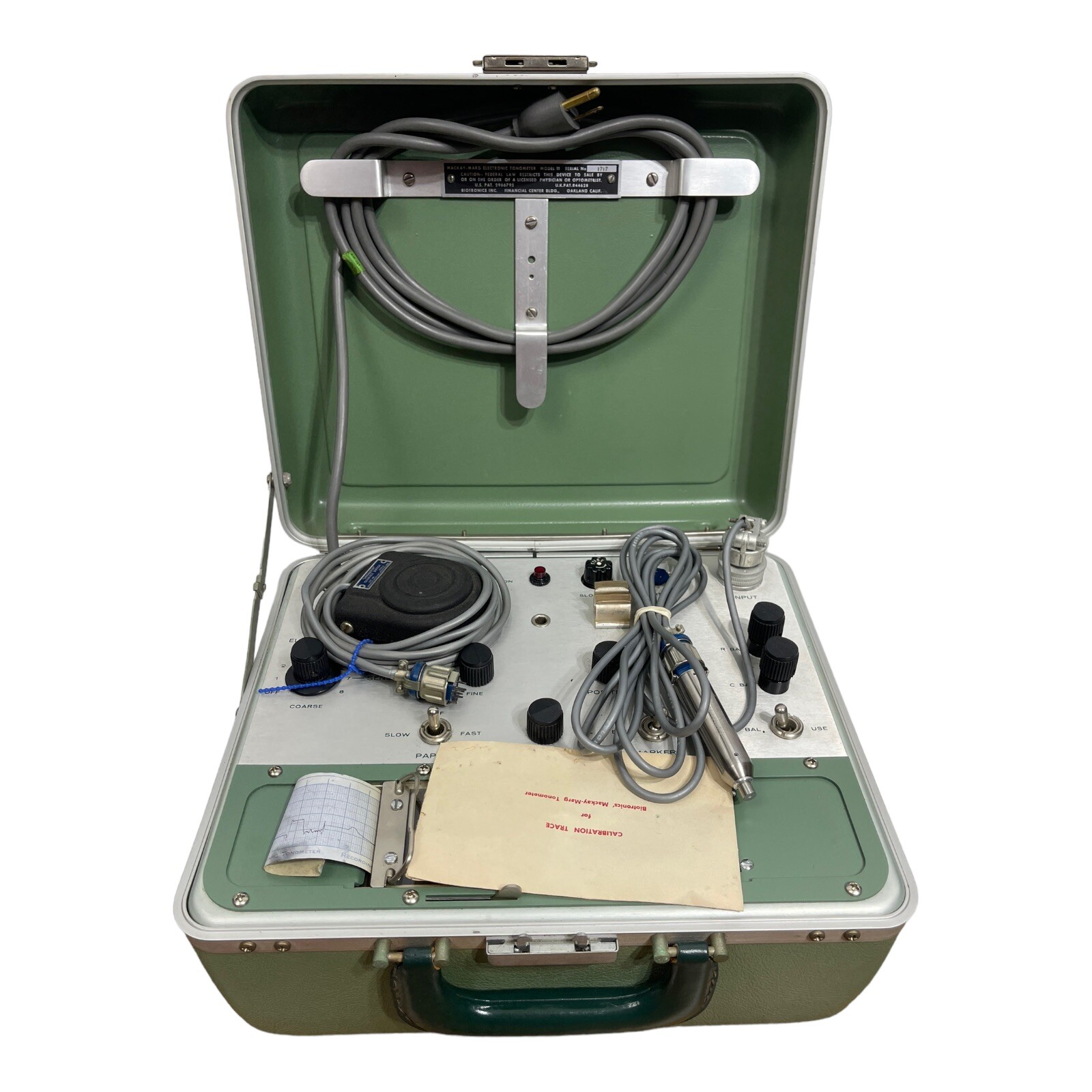 Vintage Biotronics Mackay Marg Electronic Tonometer Model 11 Mid-Century Medical