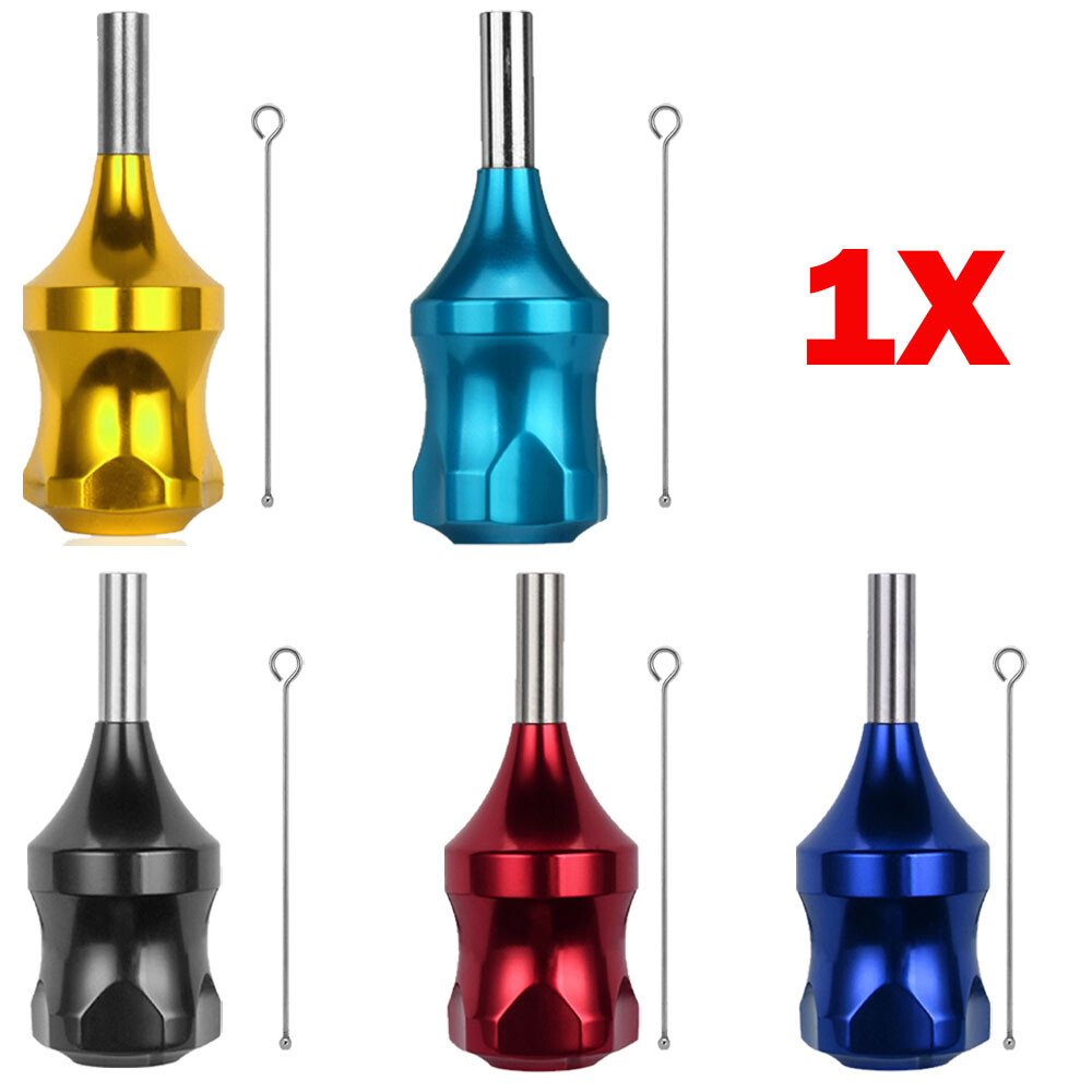 Black/Red/Blue/Gold 30mm Tattoo Zinc Alloy Cartridge Grip & Needle Plunger US