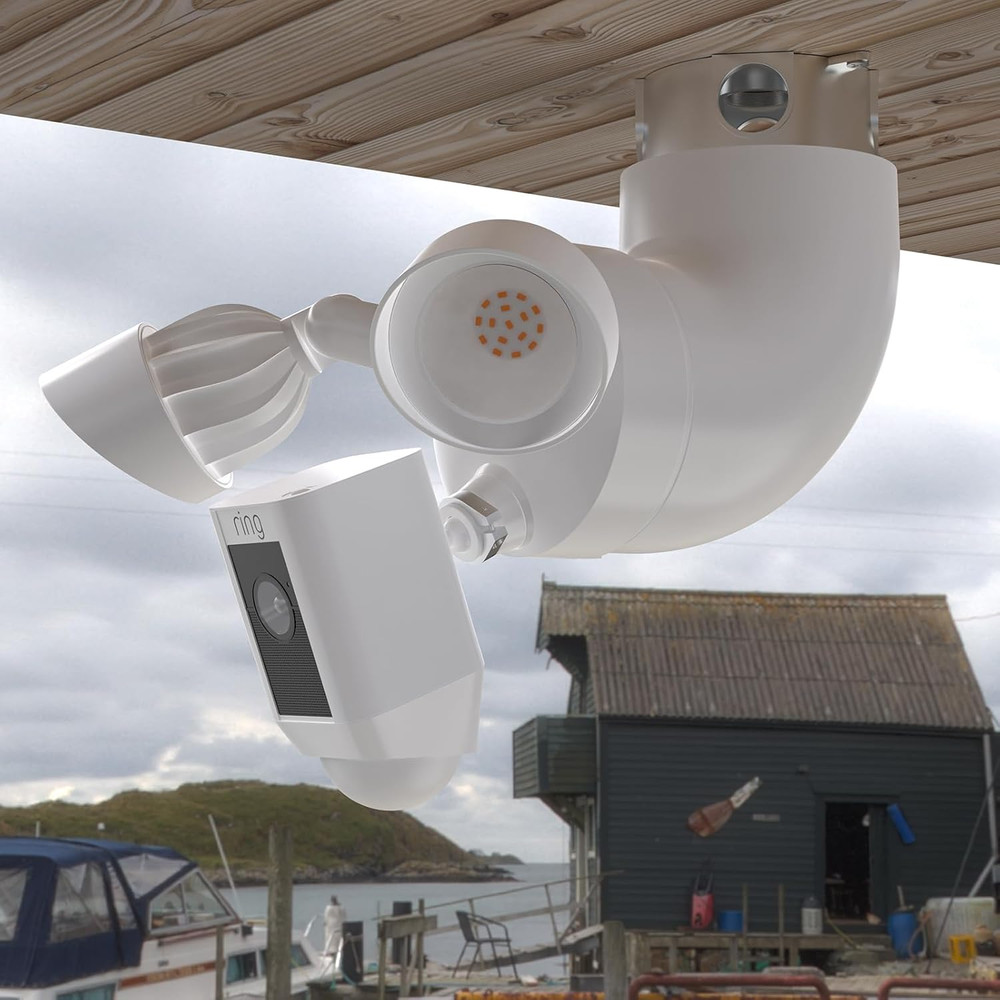 Outdoor Camera Eave Mount Bracket Compatible with R-Ing Floodlight Cam Wired ...