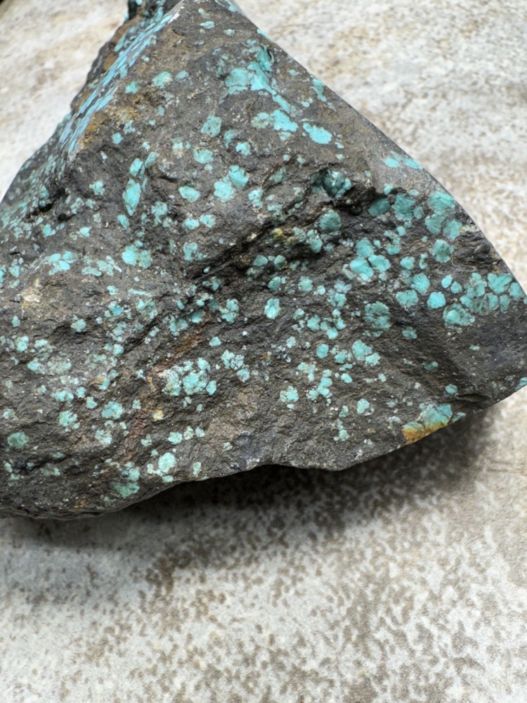 Hubei turquoise rough , solid spiderwebs nuggets in blue color tight pattern