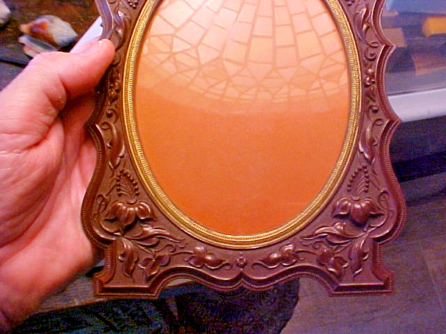 1855 Dated Cameo Themed Gutta Percha Thermoplastic Cabinet Card Wall Frame RARE!