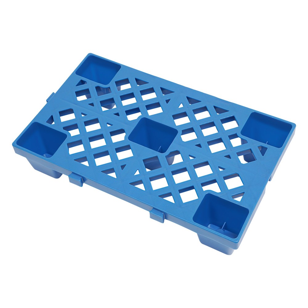 4pcs Blue Pallets Moisture-proof Floor Pallet Rectangular Breathable Grid Pallet
