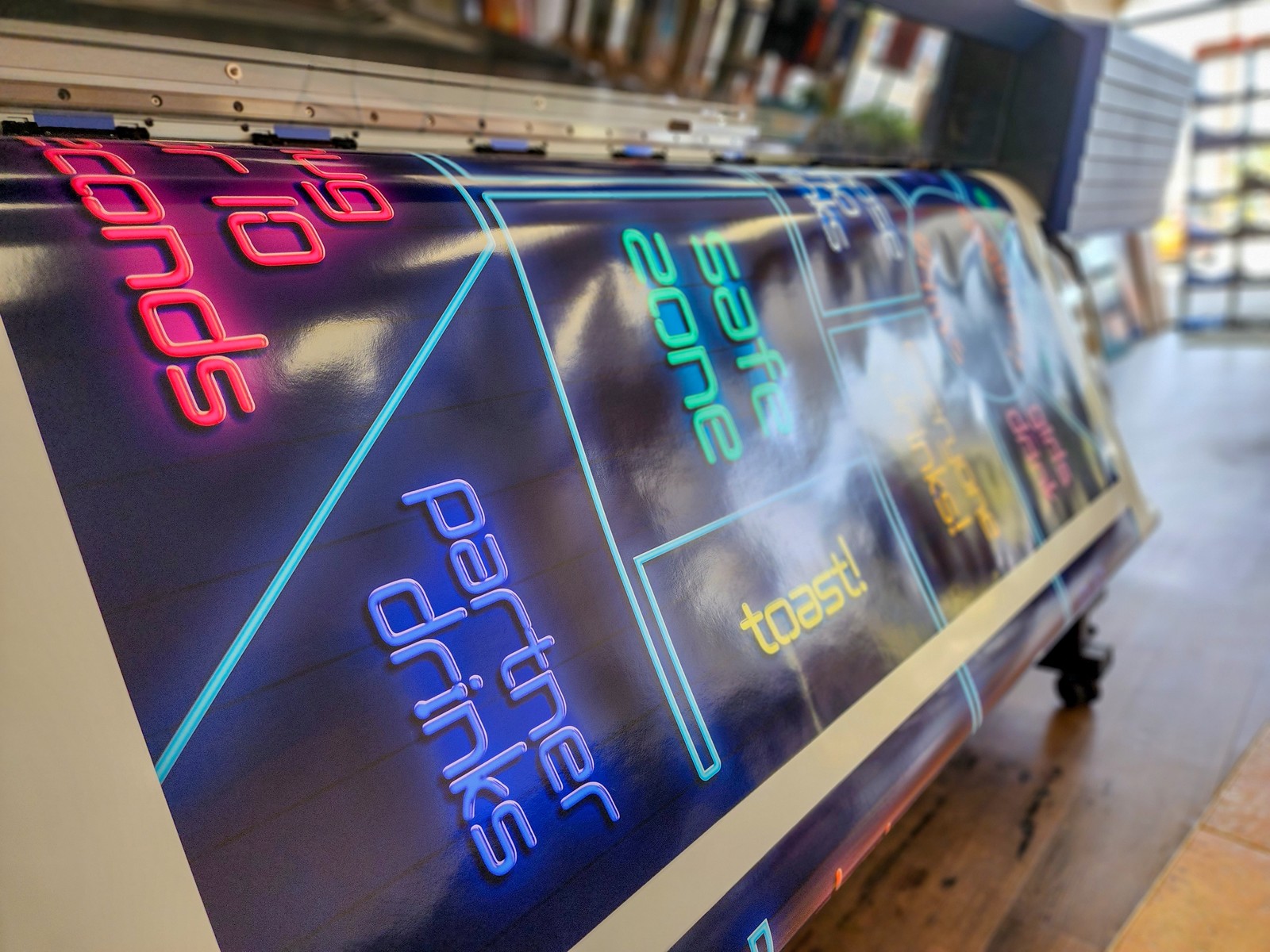 Neon Drinking Game Cornhole Wraps – Laminated Vinyl – Fadeproof & Durable Skins