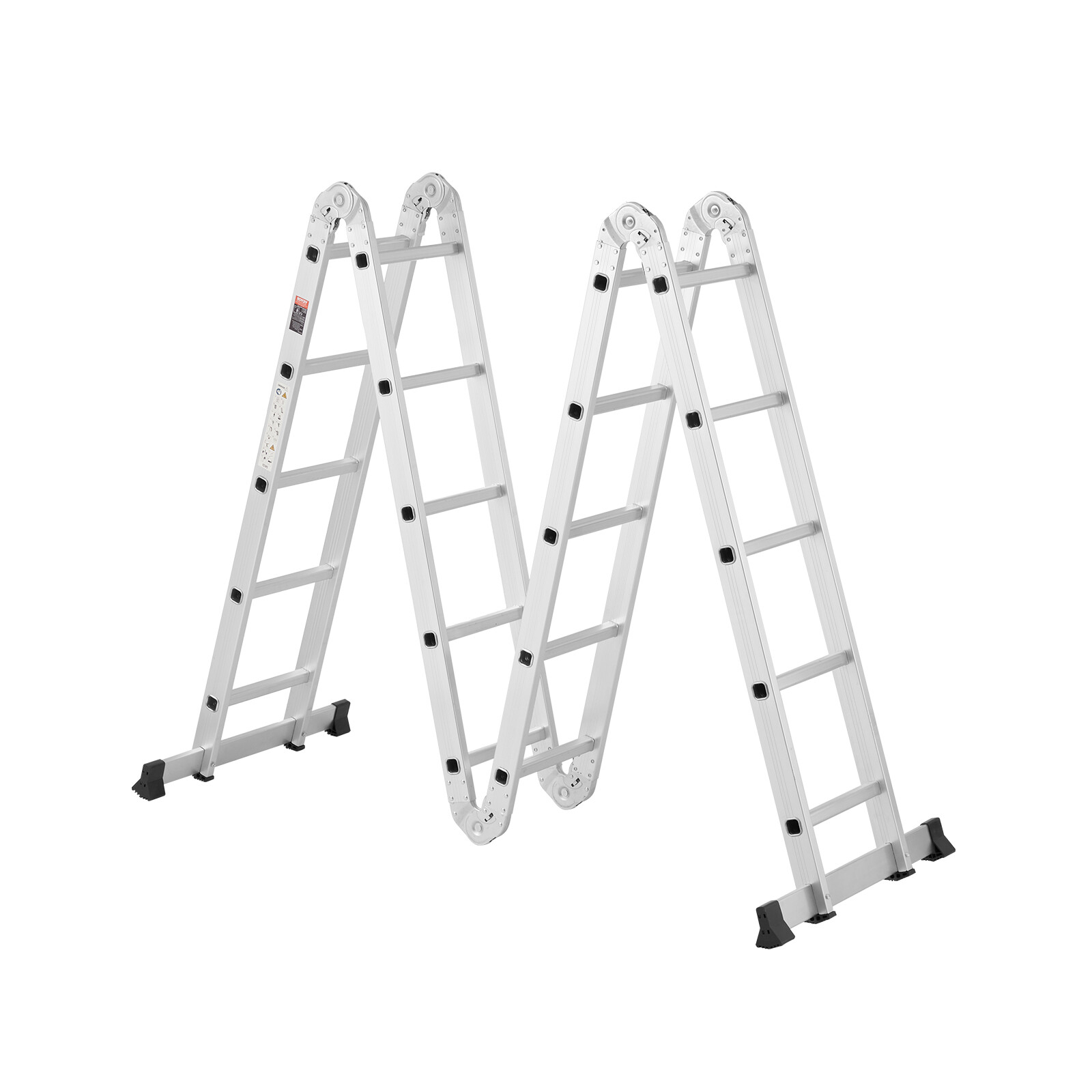 Multi-Purpose Folding Ladder 7-in-1 5 Step 19ft Reach Height Metal