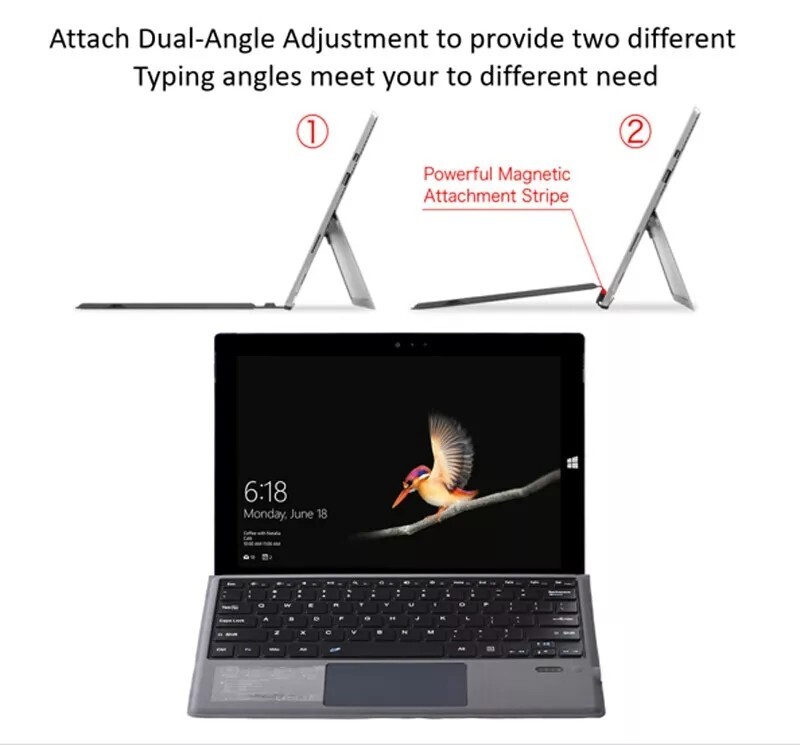 Wireless Keyboard Backlit Type Cover Magnetic for Microsoft Surface Pro 7/6/5/4