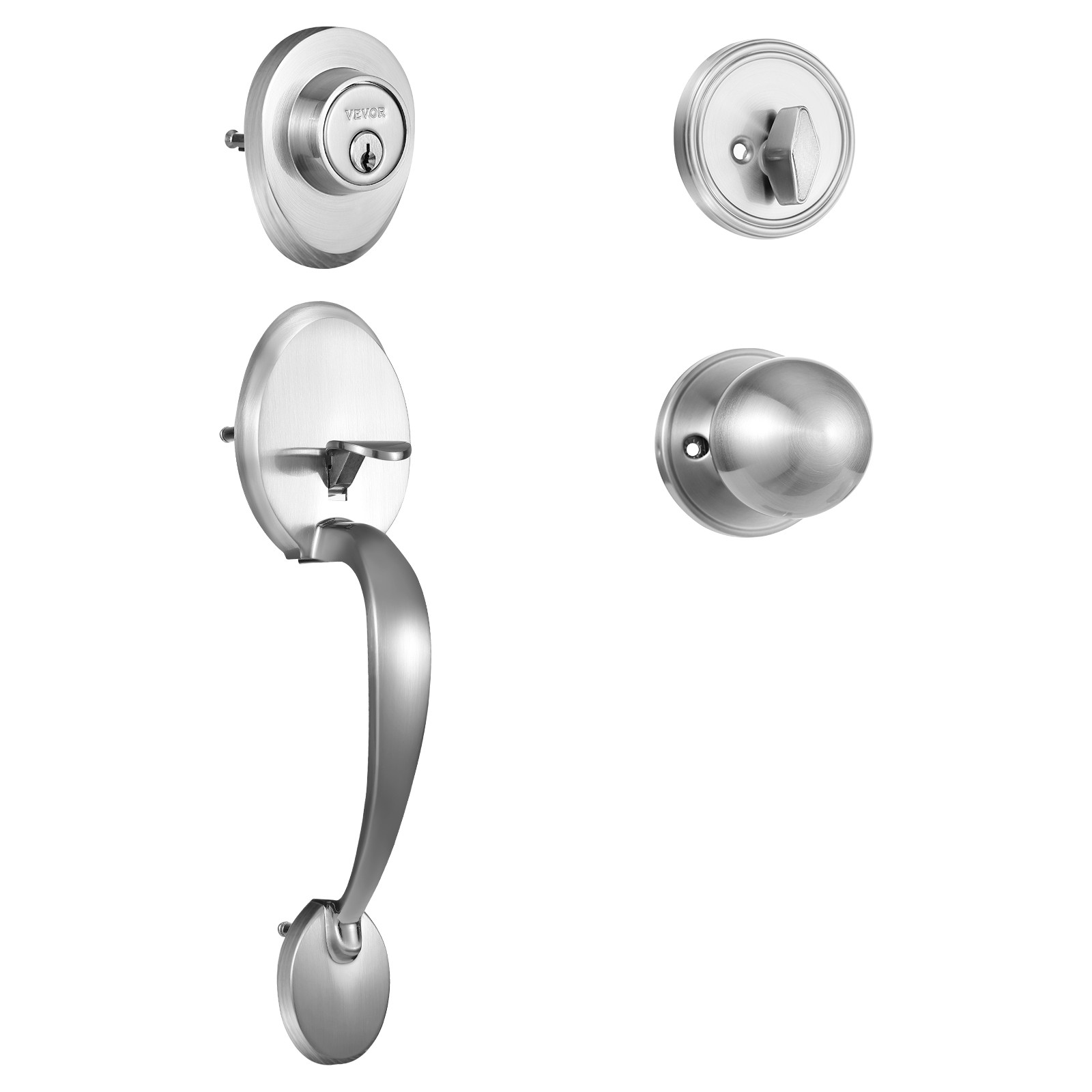 Front Door Handle and Deadbolt Set Satin Nickel Front Door Lock Set Knob