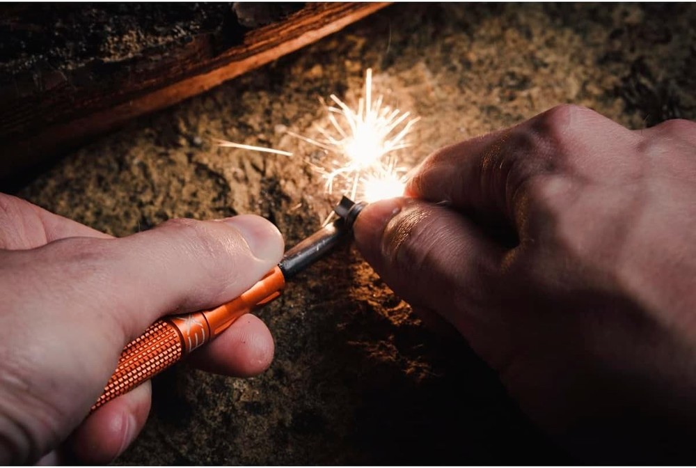 Collapsible Fire Starter Tool - Tungsten Carbide Striker