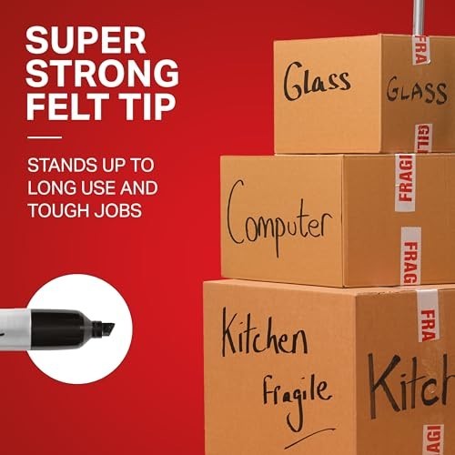 Large Red Permanent Markers, King Size Chisel Tip, 12 Count - Office & School Su