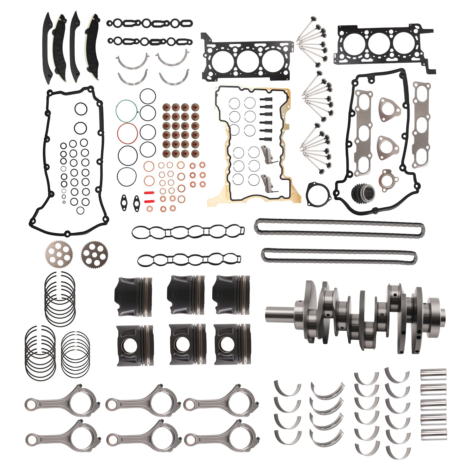 3.0T Diesel Engine Rebuild Kit Crankshaft Rods Timing for Jeep Chrysler Ram 1500