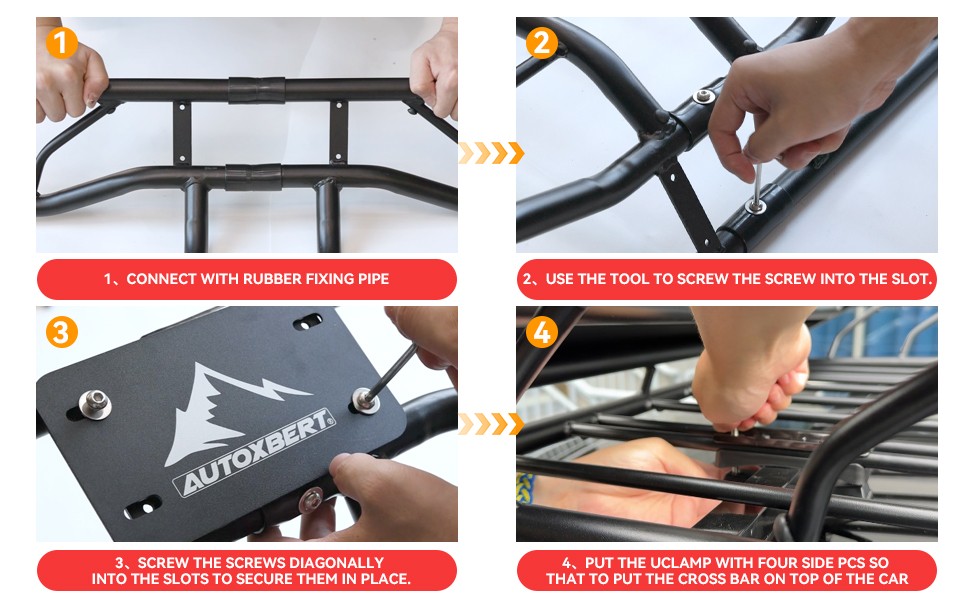 50" Roof Rack w/ Cross Bar Set Cargo Carrier Basket Car Rooftop Luggage Storage