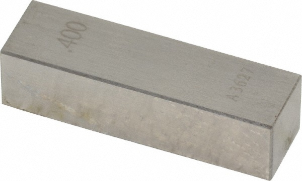 0.4" Rectangular Steel Gage Block Accuracy Grade AS-1, Includes NIST Traceabi...