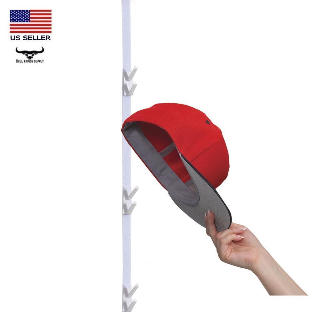 2 Pack Over-the-Door Adjustable Cap Caddy Hat Rack Organizer Holds 32 Ball Caps