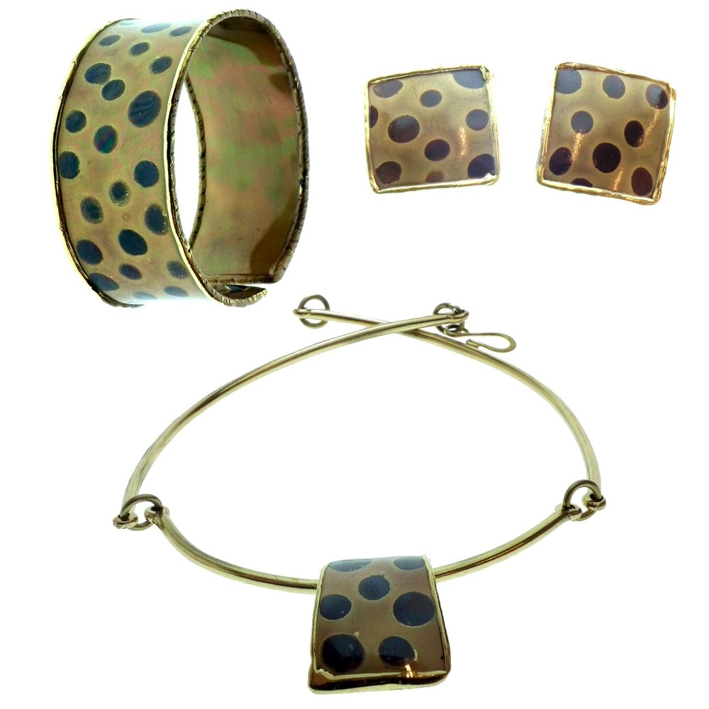 Necklet Bangle & Ear Rings Creative Copper Hand Made (162)