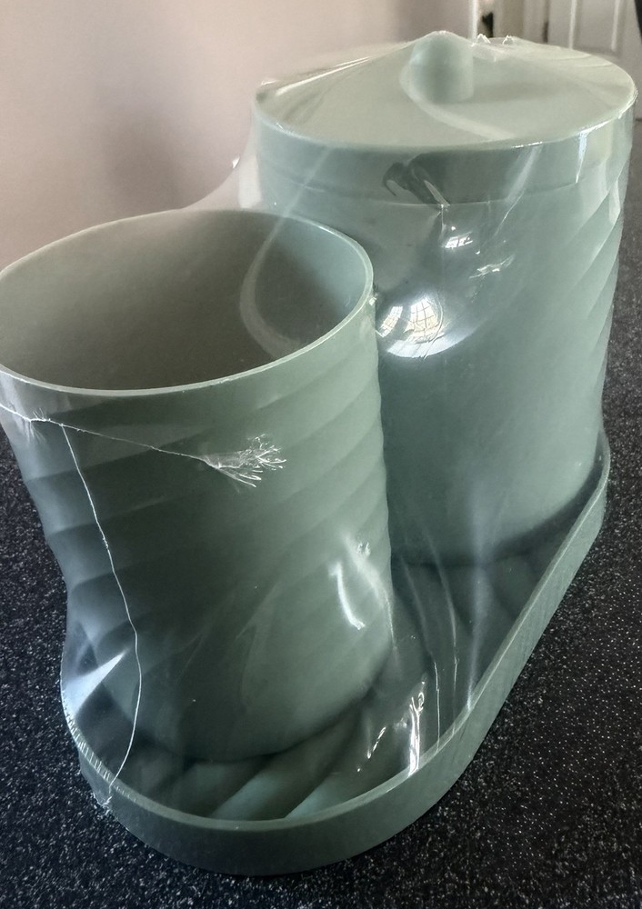 Jar with tray set green