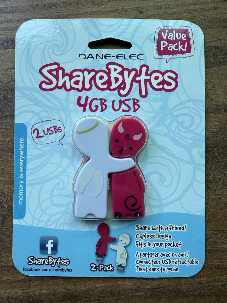 Dana-Elec 8GB (2x 4GB) USB Memory Cards Angel/Devil 2 Pack ShareBytes