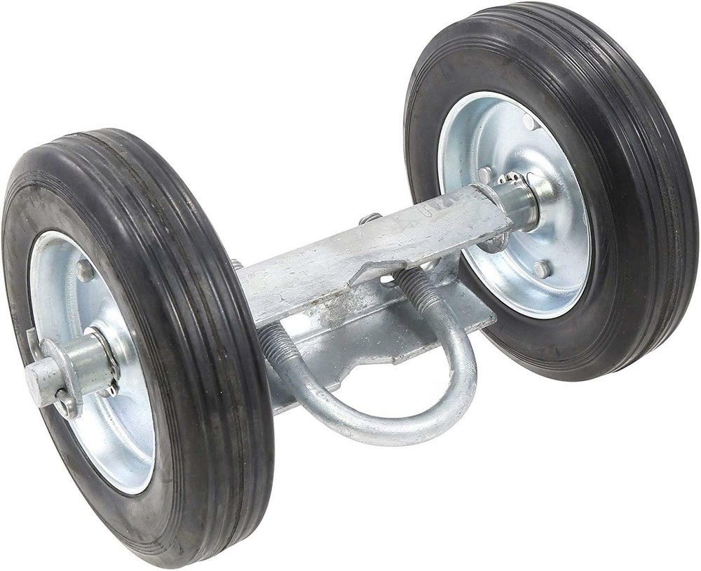 Chain Link Double Wheel Carrier w/ 6" Solid Rubber Wheels for Sliding Gates