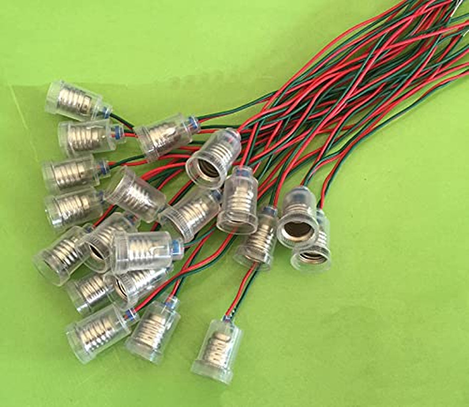 10X E10 LED Screw-Mount Small Bulbs Holder with Wire Socket for Home