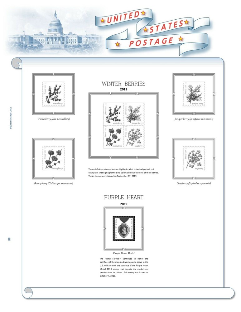 2019 U.S. Regular Issue Singles COMPLETE Supplement (White Ace Alternative)