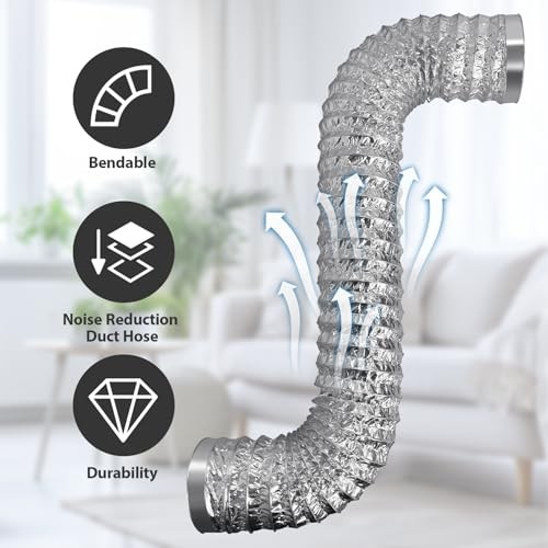 Flexible Dryer Vent Hose, 4 Inch 3Ft Extra Thick 6-Layer Heavy 4inch*3FT