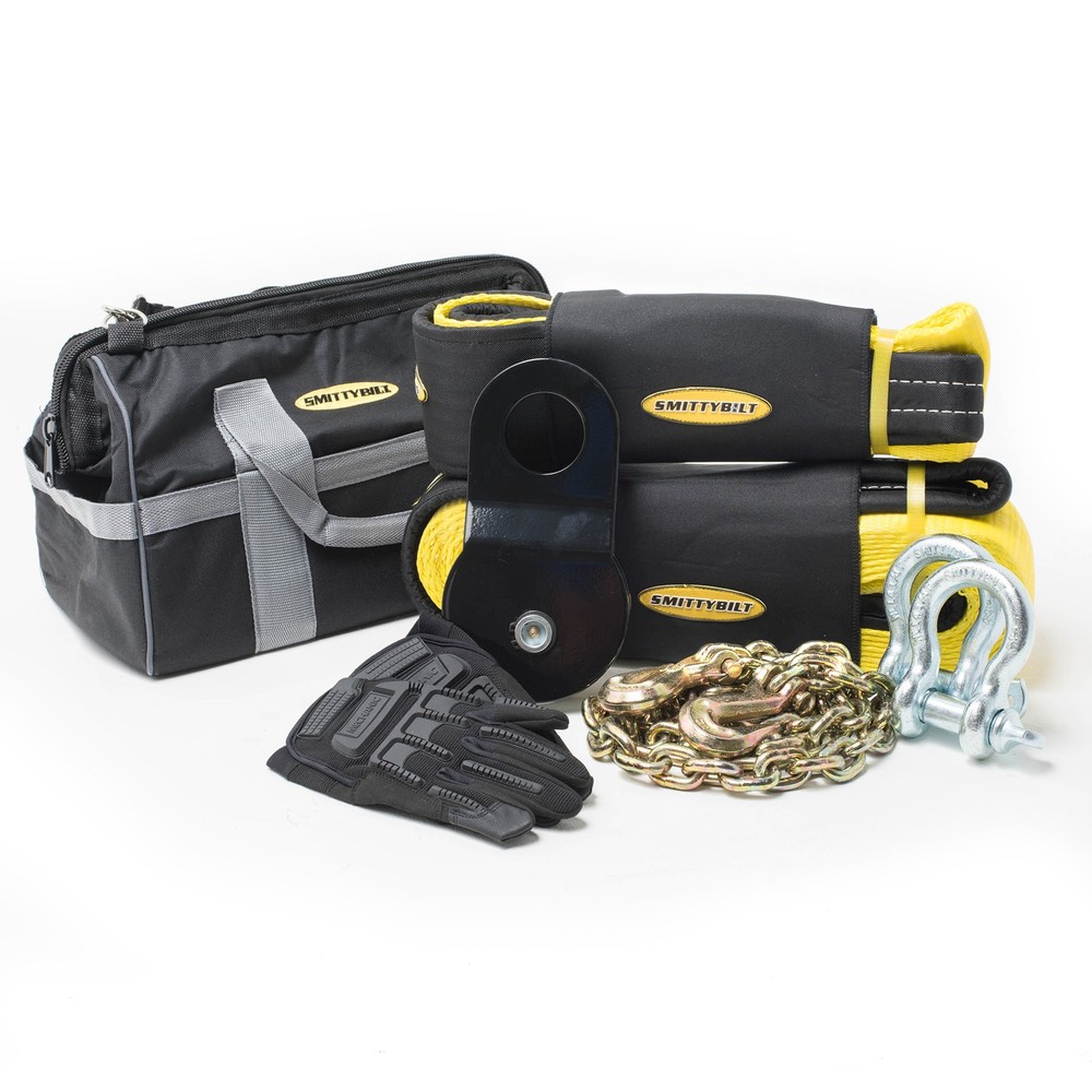 Smittybilt 2725 Winch Accessory Kit 30' Strap Snatch Block D-Rings