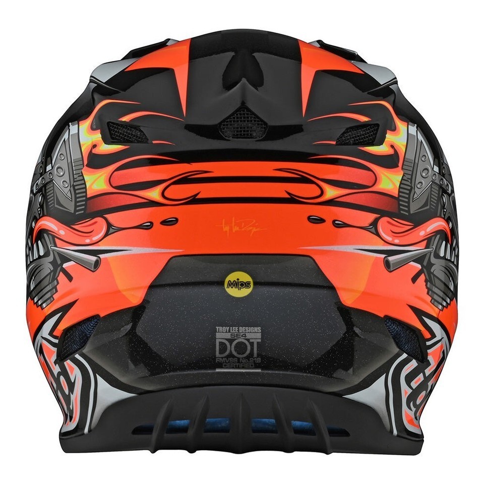 NEW Troy Lee Designs SE4 POLY CARB Motocross Helmet W/MIPS Black/Org All SIzes