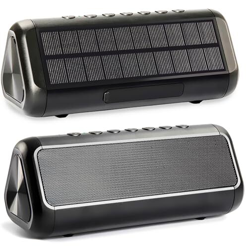 Solar Bluetooth Speaker Portable，5000mAh Wireless Speaker，IPX6 Waterproof