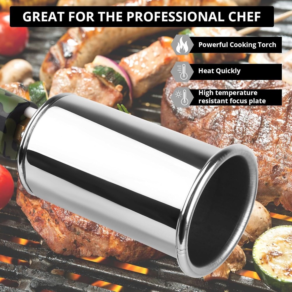 Compact Camouflage Cooking Torch - Adjustable Flame for Maximum Precision