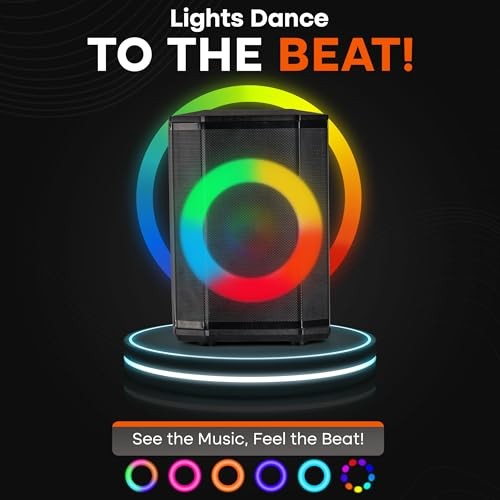 Portable Bluetooth with 8" Inch Woofer, TWS Function, Mic Input, Speaker
