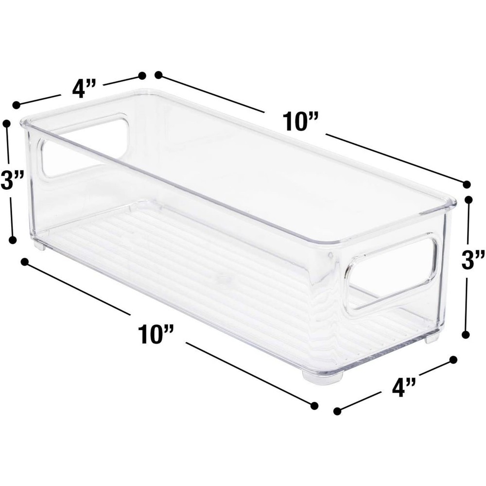 Plastic Storage Bin Clear Stackable Portable W Snap Lid & Handles