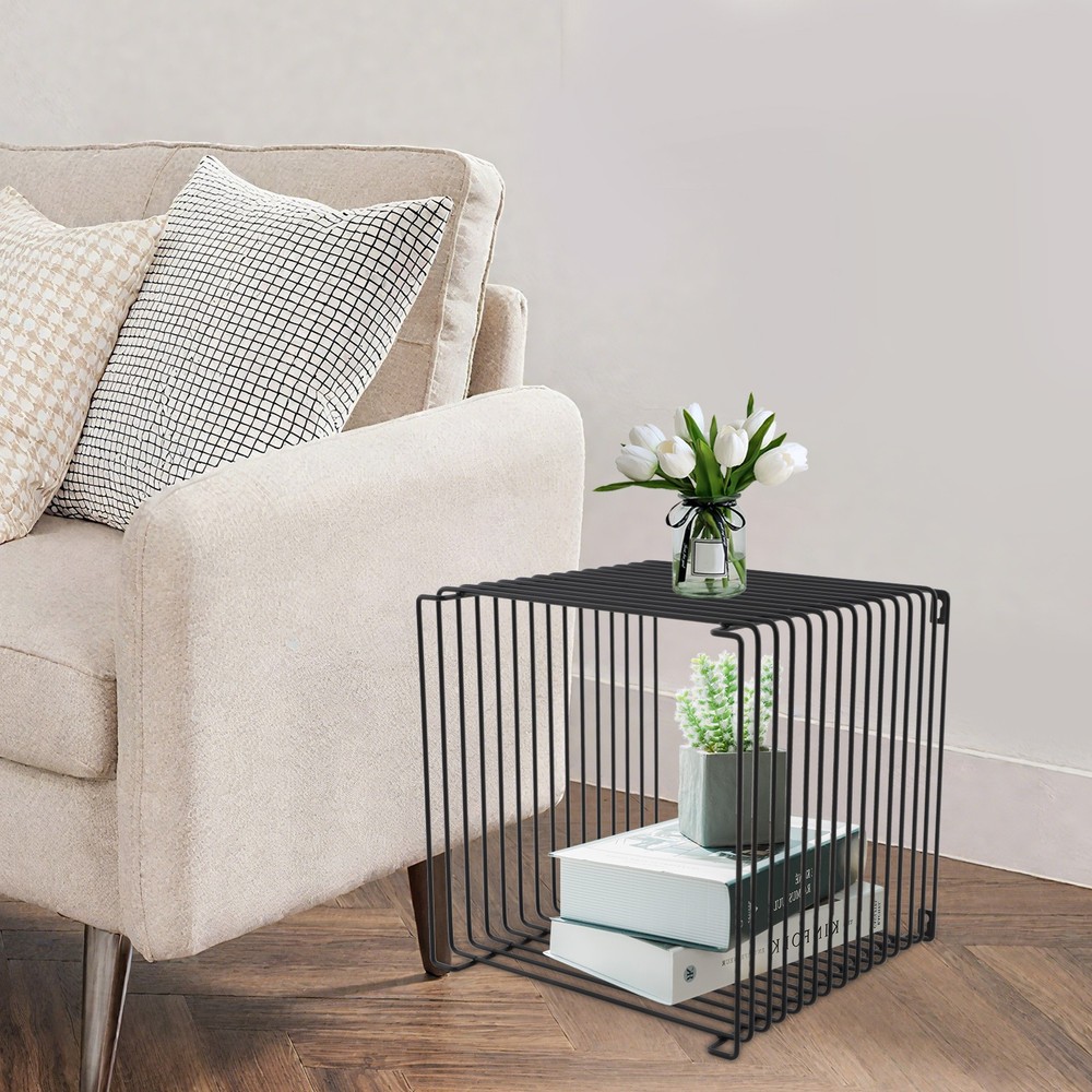 Iron Multi-Purpose Side TableSquare Side Table Square Cage End Table