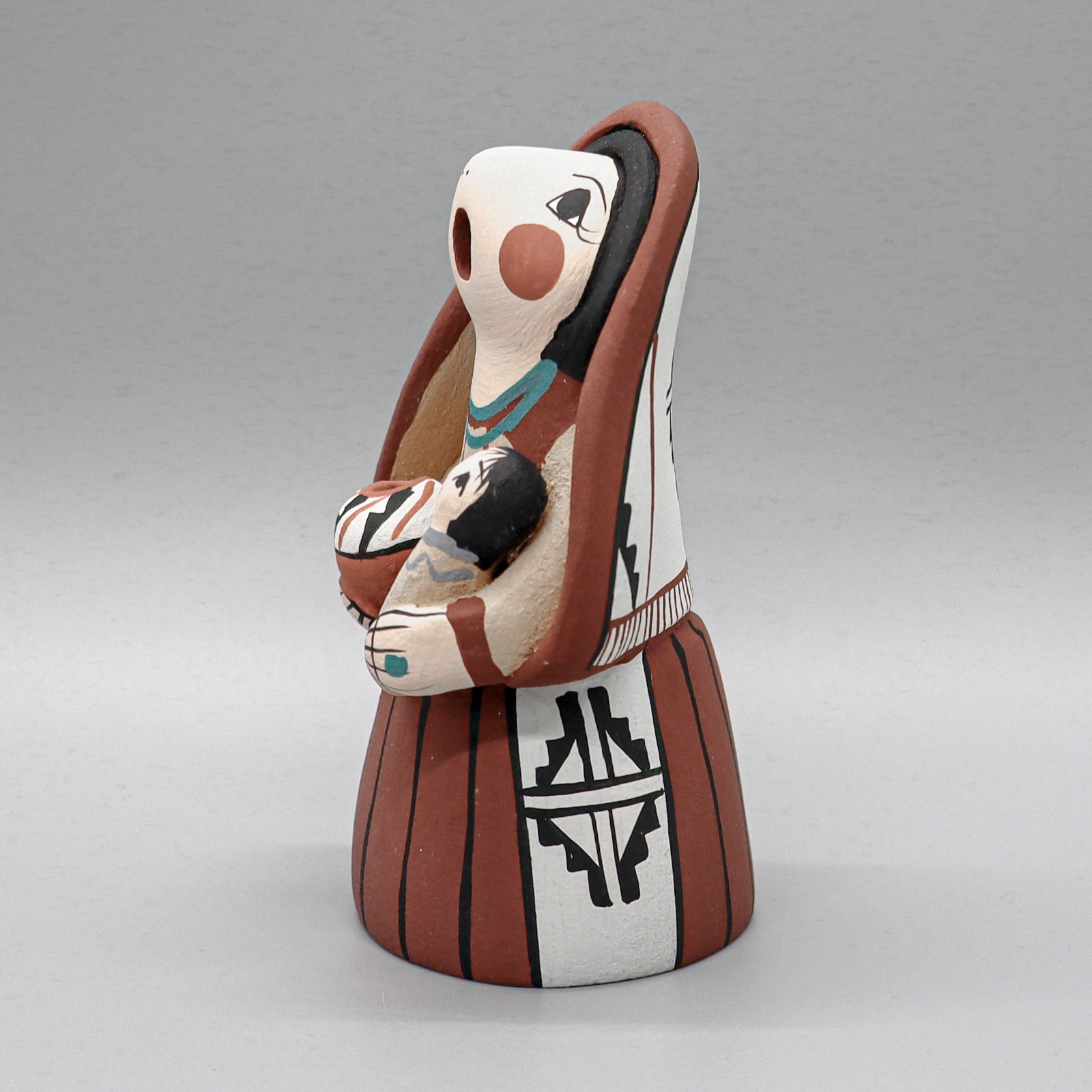 JEMEZ PUEBLO-HAND MADE CLAY STORYTELLER by DIANE LUCERO-NATIVE AMERICAN