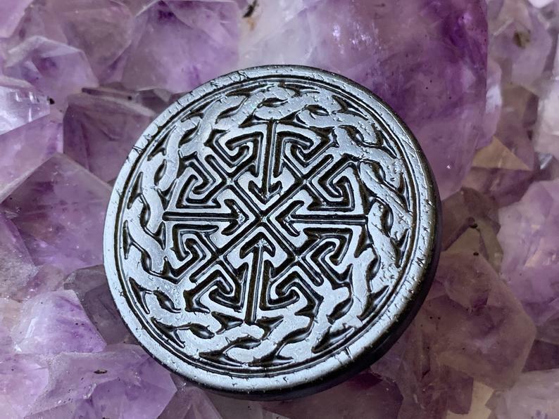 Orgonite® Celtic Cross Mini Disc - Orgone Generator® -EMF Shield -Black Shungite