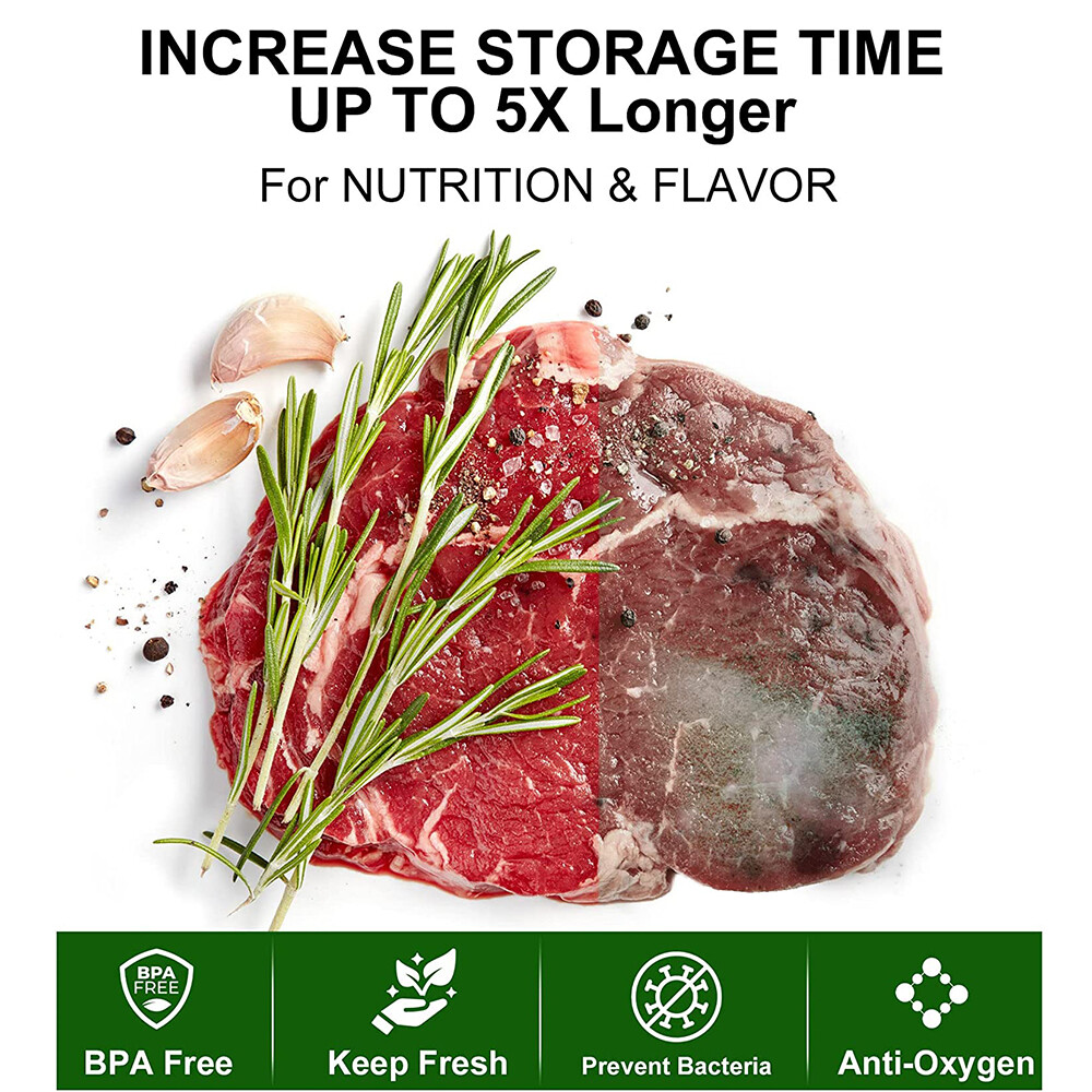 500/1000 Quart Vacuum Sealer Bags 8x12 6x10 Embossed Food Saver Storage Package