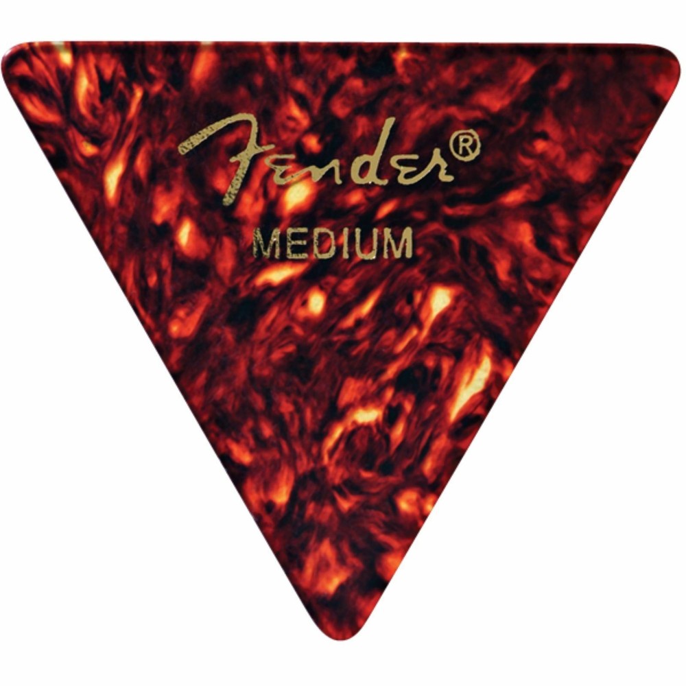 Fender 355 Triangle Celluloid Guitar Picks, Medium, Tortoise Shell, 12-Pack