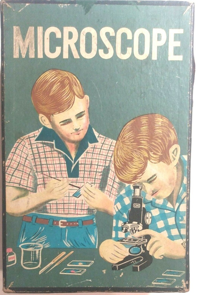 Vintage C.O.C Microscope In Original Box, Used, Incomplete, Display Piece
