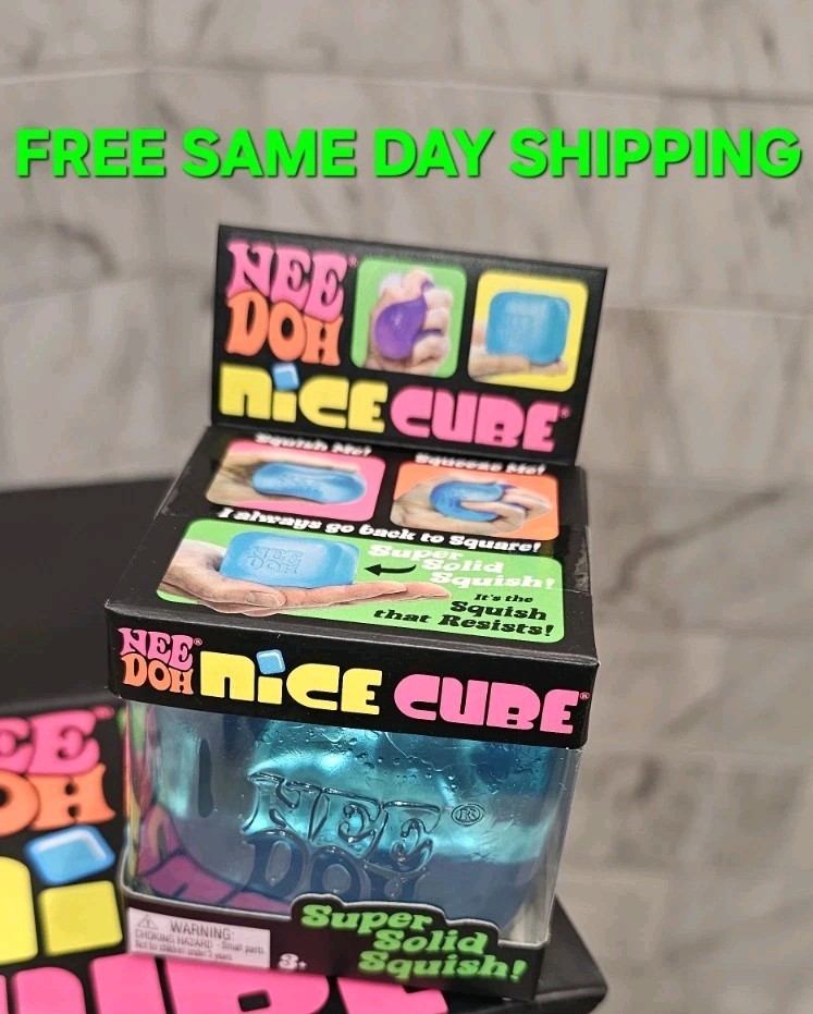 NeeDoh Nice Cube Super Solid Squish BLUE 🔵 NEW Ships Same Day