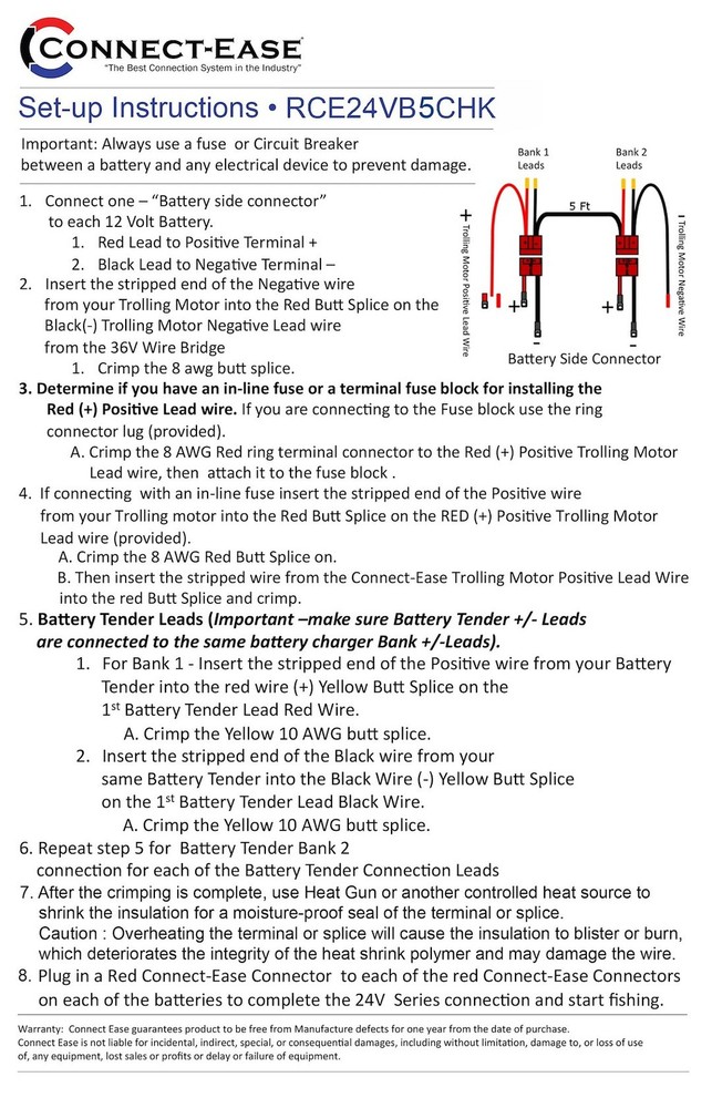 CONNECT EASE 24V TROLLING MOTOR SEPARA- RCE24VB5CHK