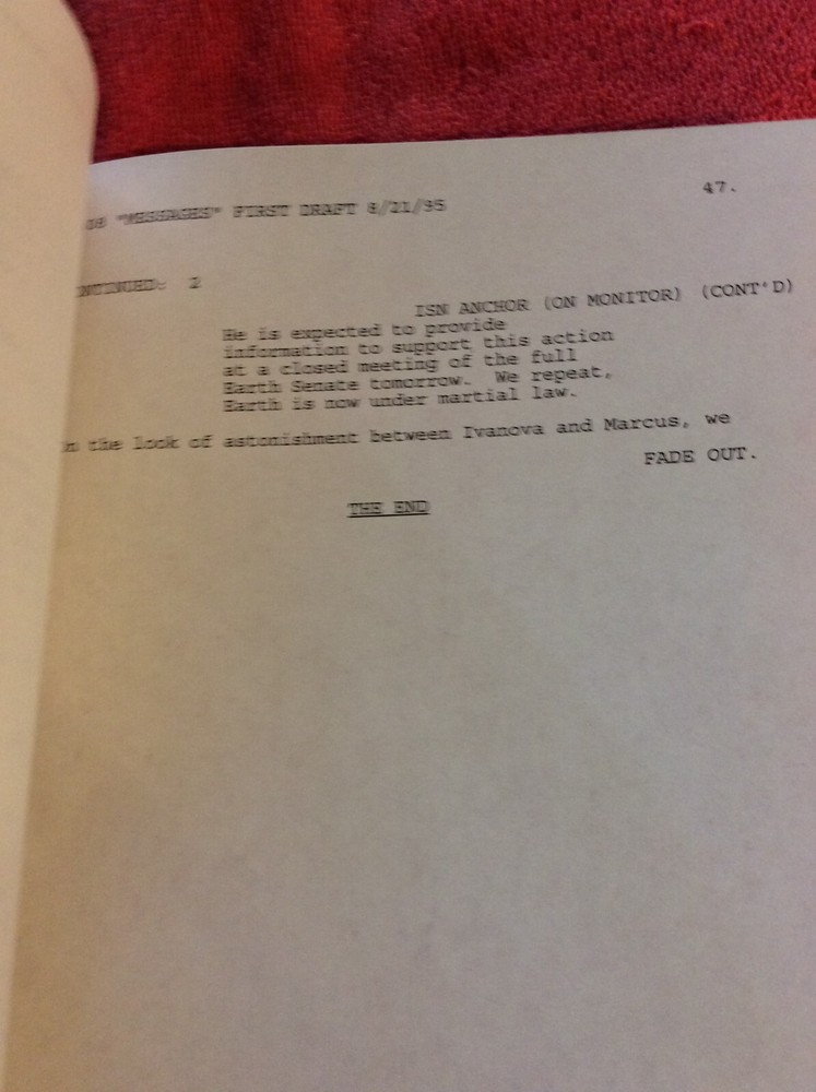 ORIGINAL SCRIPT BABYLON 5 MESSAGES FROM EARTH #308 JERRY DOYLE MICHAEL O'HARE