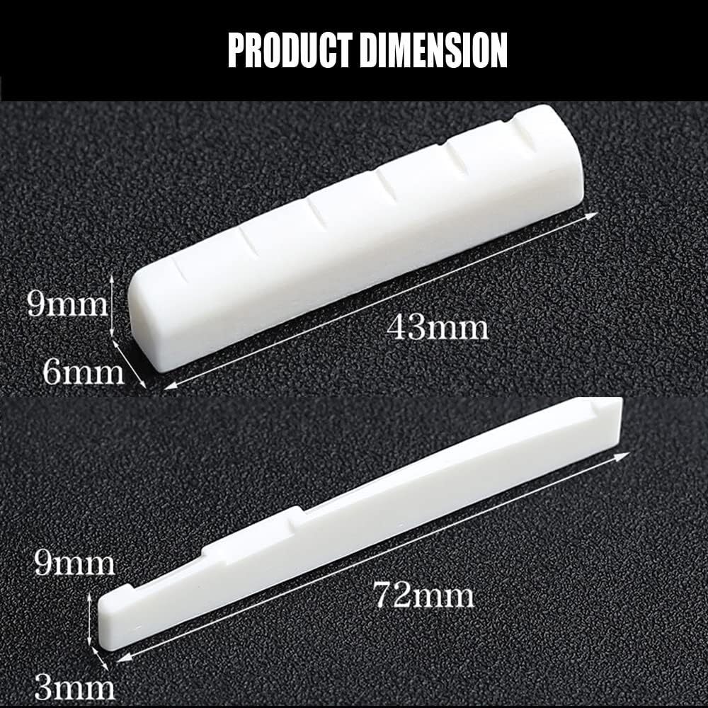 6 String Acoustic Guitar Bone Bridge Saddle and Nut Real Bone Parts