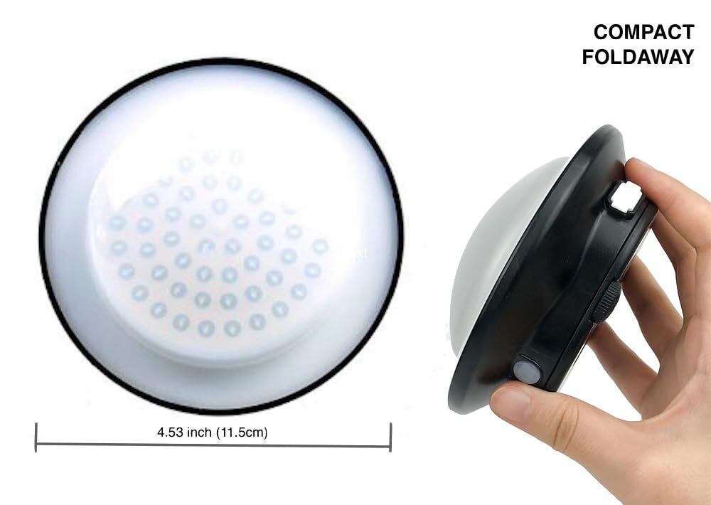 Oringinal Led Tent Light 3 Brightness Levels Battery Powered Foldable Hook With