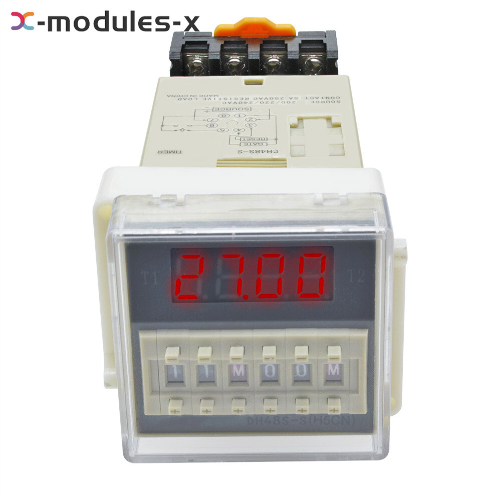 DH48S-S Digital AC 220V Precision Programmable Time Delay Relay With Socket Base