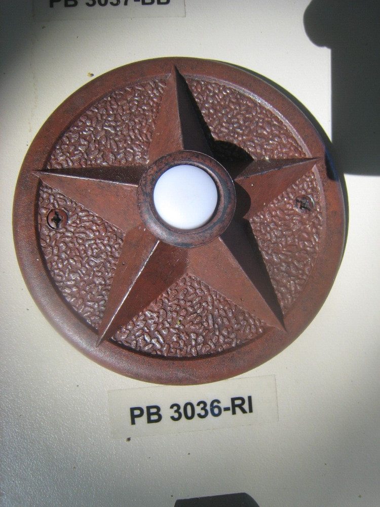 Craftmade PB3036-RI Surface Mount Lighted Doorbell  Push Button RUSTIC IRON