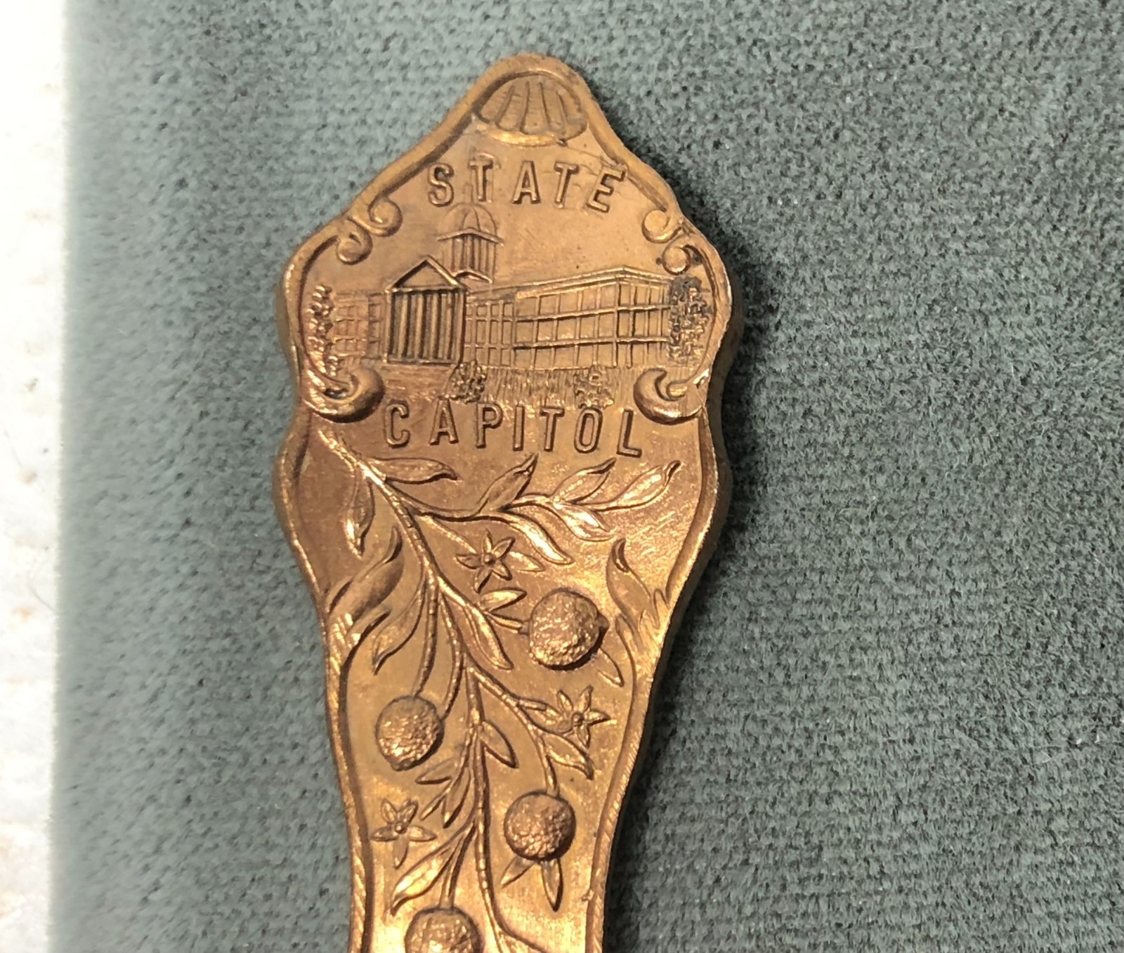 Vintage 1900's Florida Souvenir Copper Spoons Old Hotels - Lot of 6