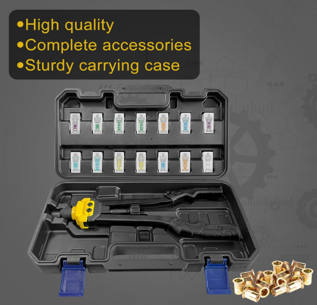 IMQUALI 16" Rivet Nut Tool Kit w/ 140 Rivnuts Metric & SAE