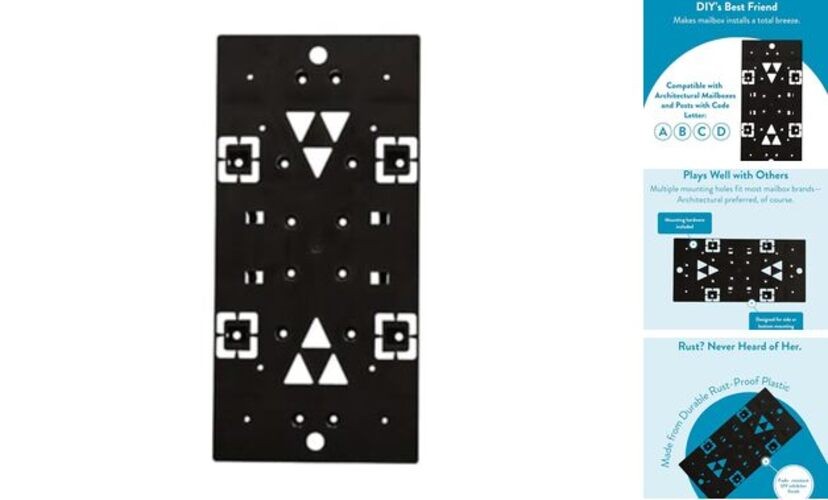 PLMB06AM Plastic Bracket Mailbox Mounting Board, Black No Size