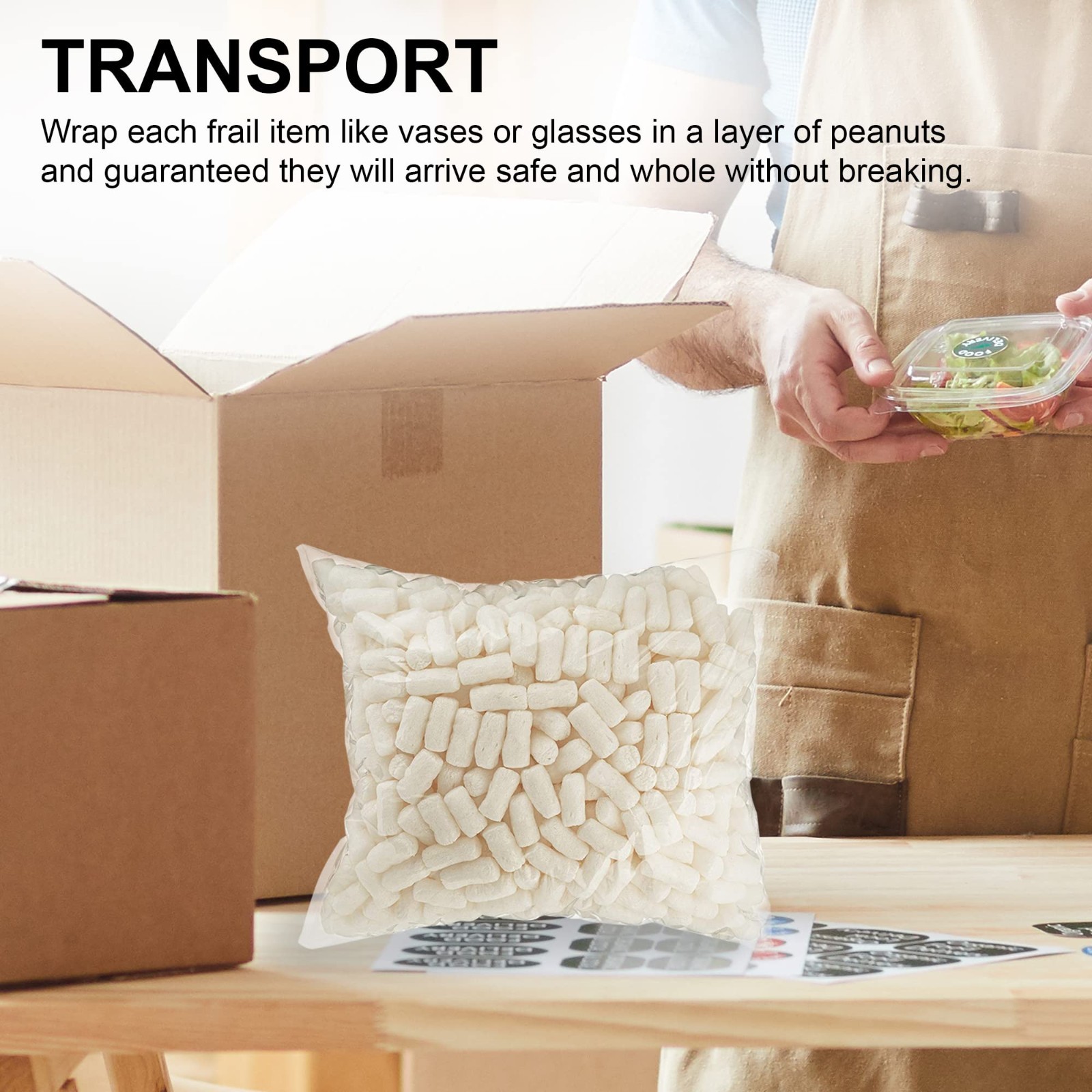 MT Products Off-White Packing Peanuts - Bulk Shipping Peanuts for Fragile Times