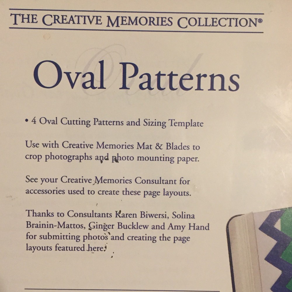Creative Memories Tools Square Makers Circle Makers Oval Patterns Scrapbooking