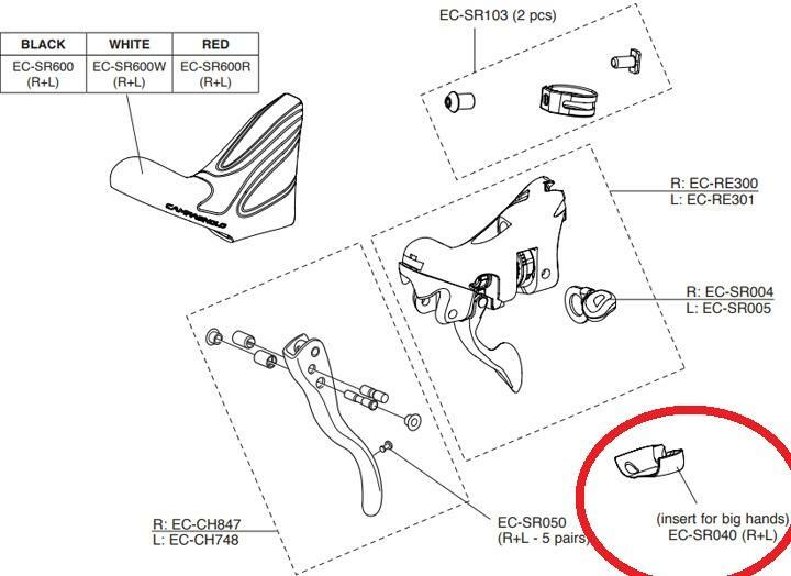 Campagnolo Ultra-Shift Big Hand Lever Inserts, Pair
