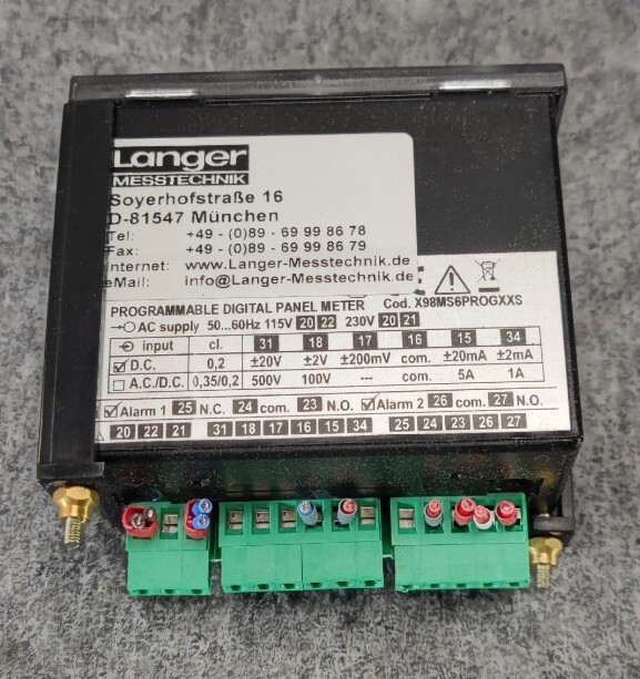 FRER / LONG MEASURING TECHNOLOGY X98MS6PROGXXS PROGRAMMABLE DIGITAL PANEL METER